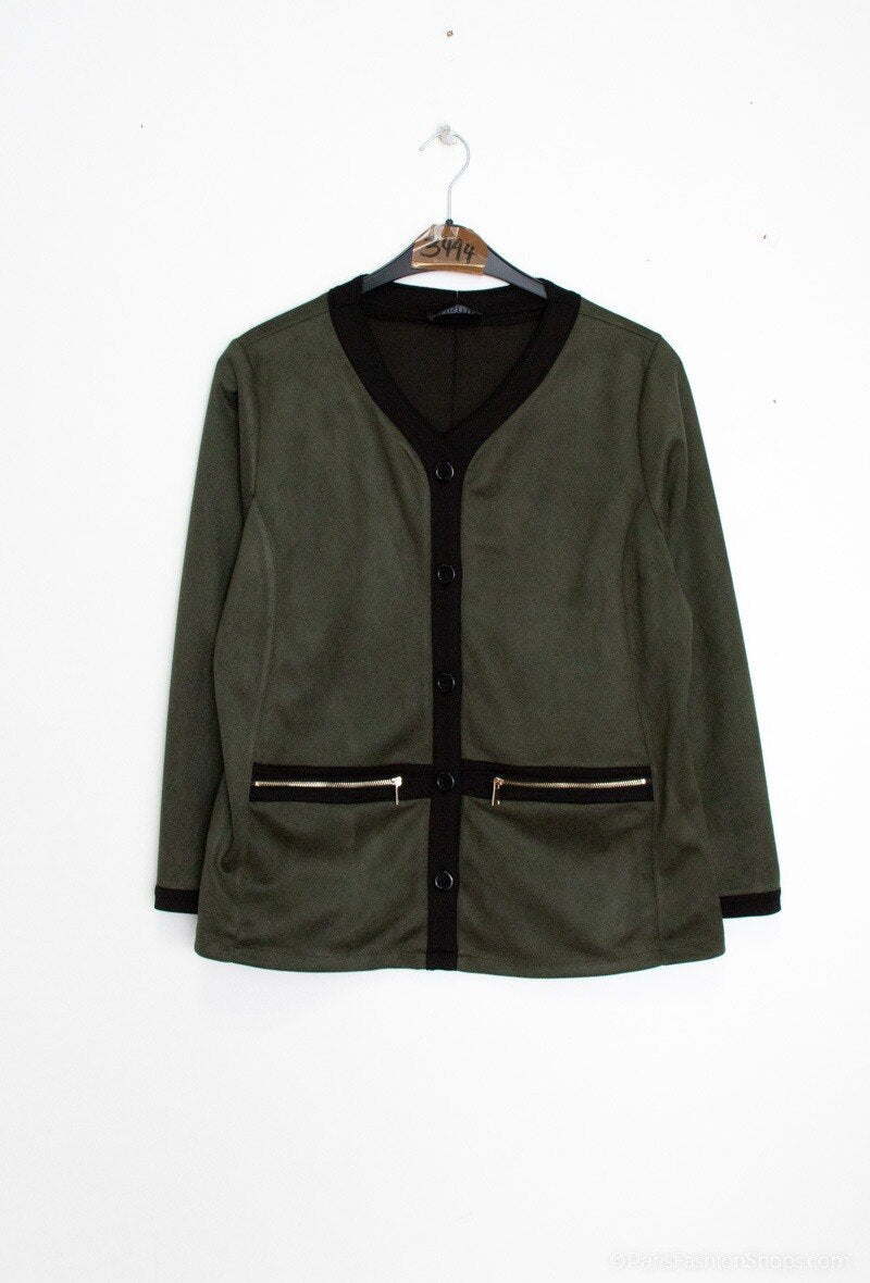 Plus Size Suede effect jacket