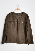 Suede jacket i Stor Storlek