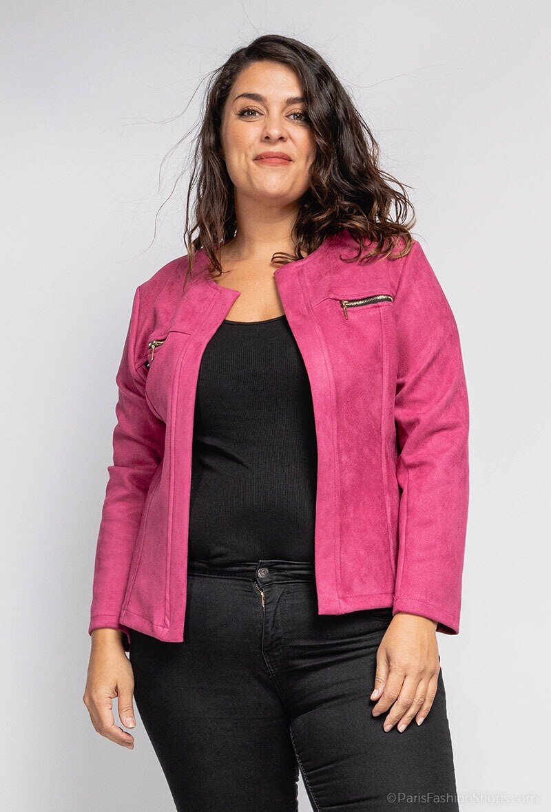 Plus Size Suede jacket