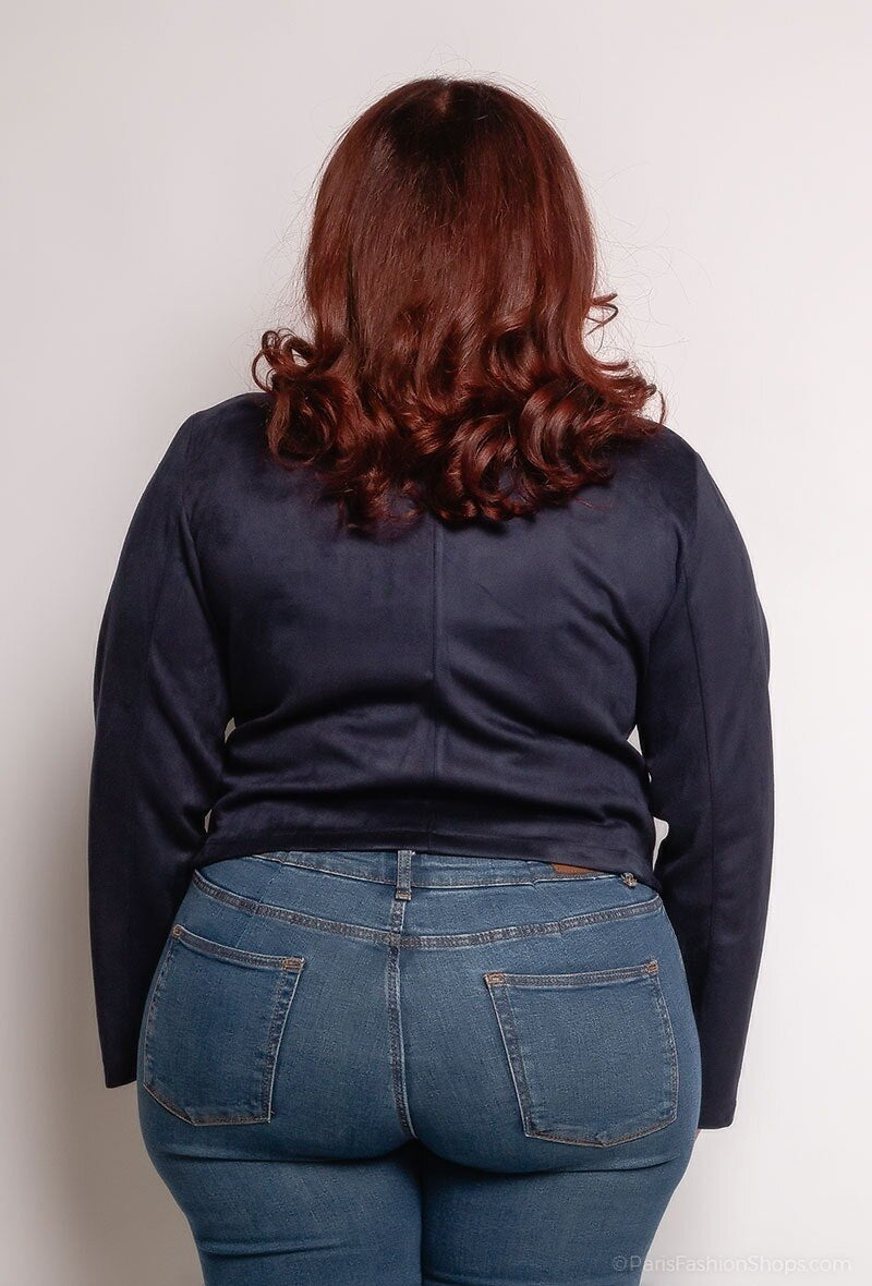 Plus Size Suede Jacket