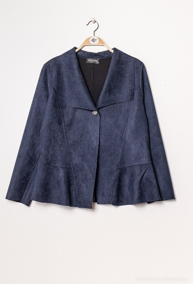 Suede jacket i Stor Storlek