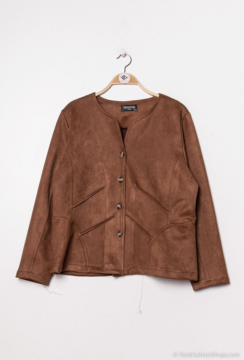 Plus Size Suede jacket