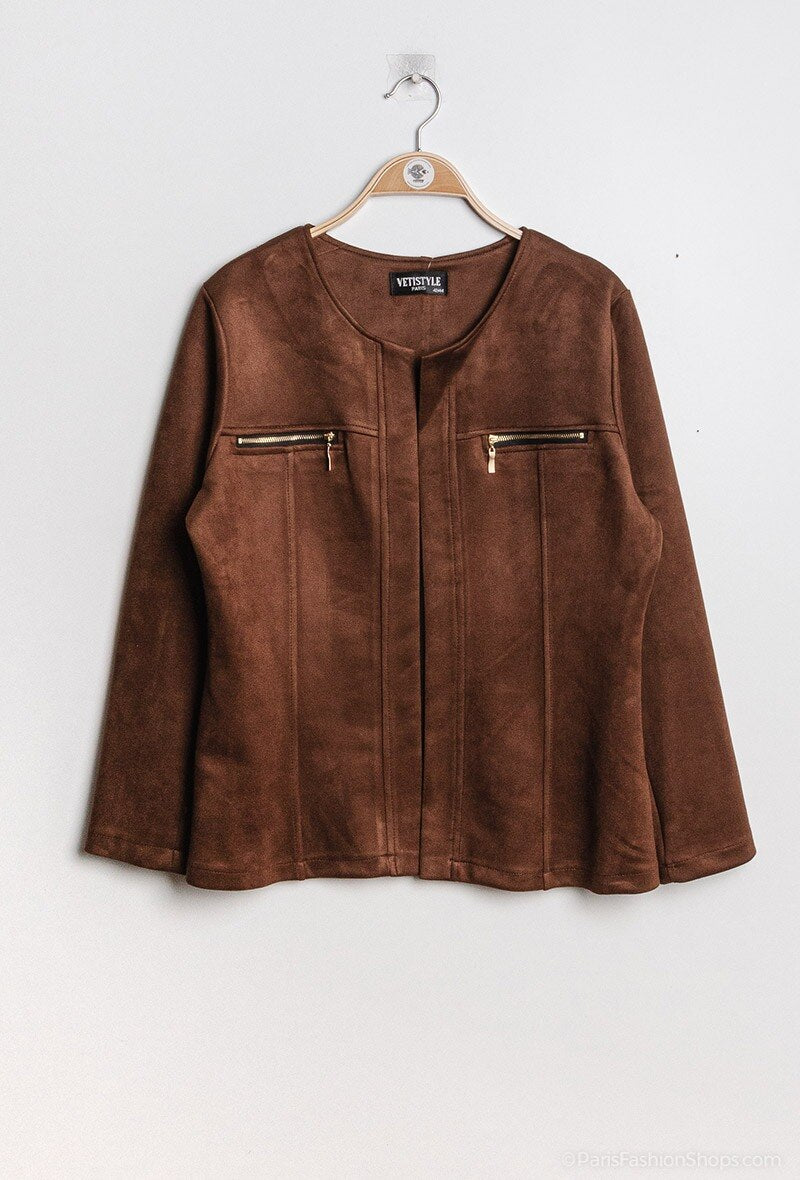 Plus Size Suede jacket