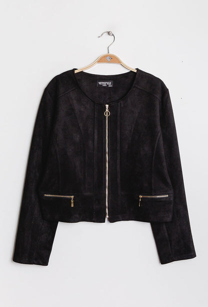 Plus Size Suede jacket