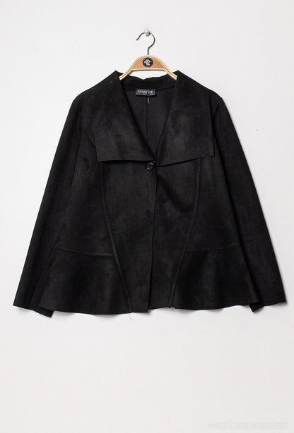 Plus Size Suede Jacket
