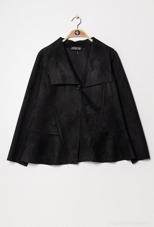 Plus Size Suede Jacket
