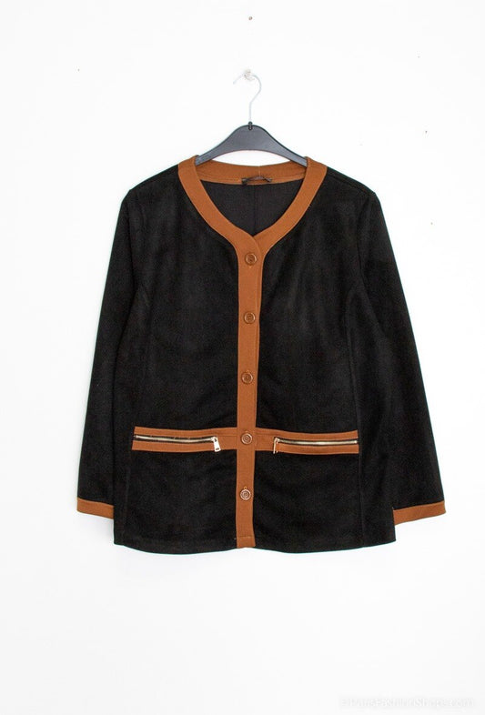 Plus Size Suede Effect Jacket