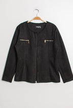 Suede jacket i Stor Storlek