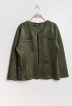 Suede jacket i Stor Storlek