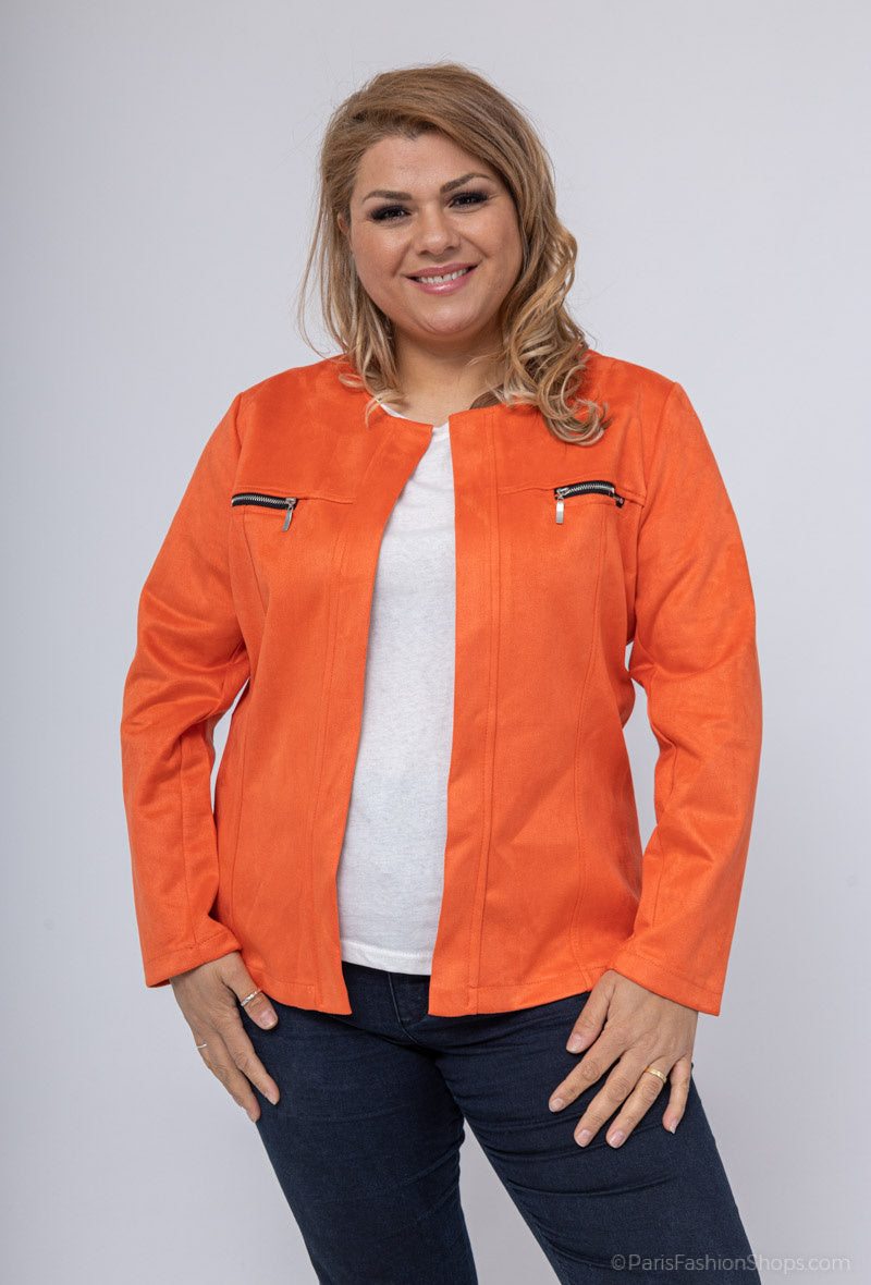Plus Size Suede jacket