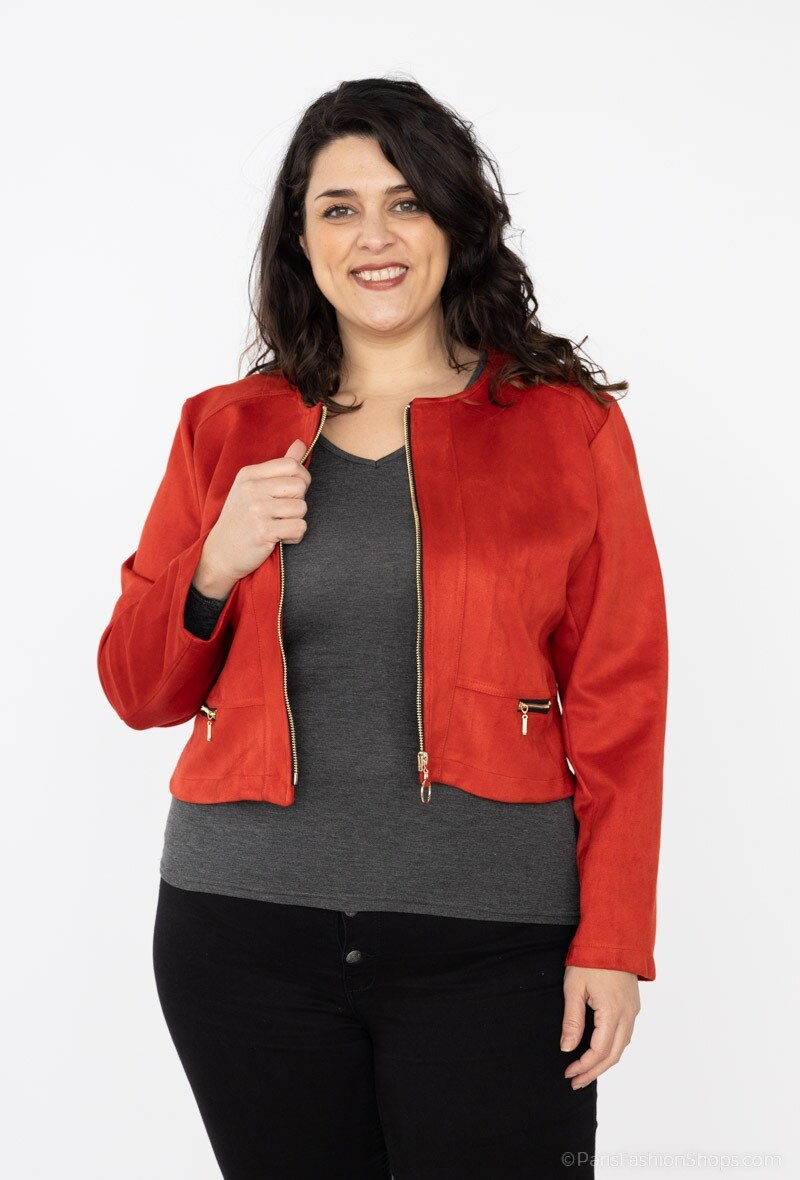 Plus Size Suede jacket
