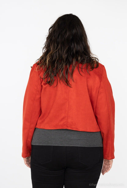 Plus Size Suede Jacket