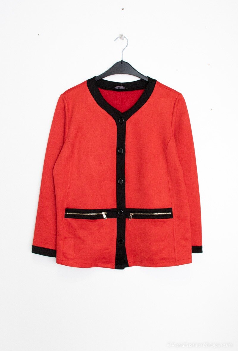 Plus Size Suede effect jacket