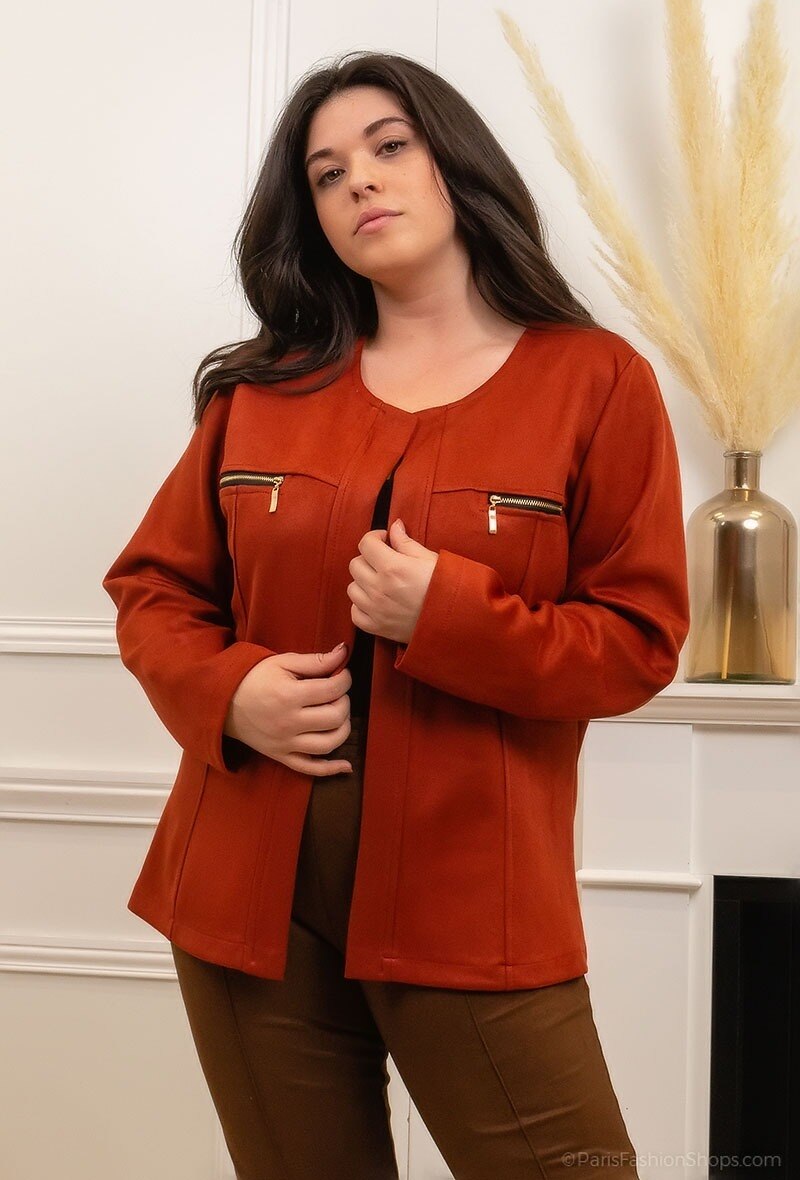 Plus Size Suede jacket