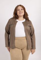 Plus Size Suede Effect Jacket