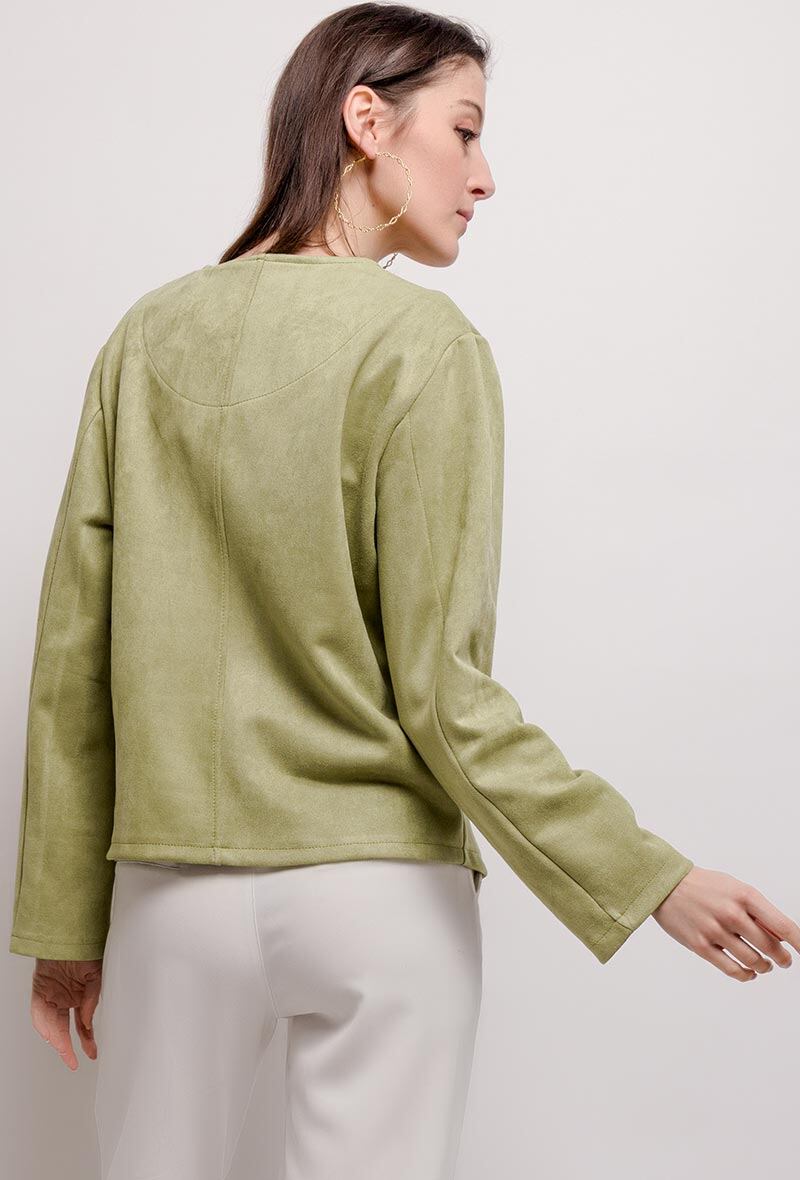 Plus Size Suede Jacket
