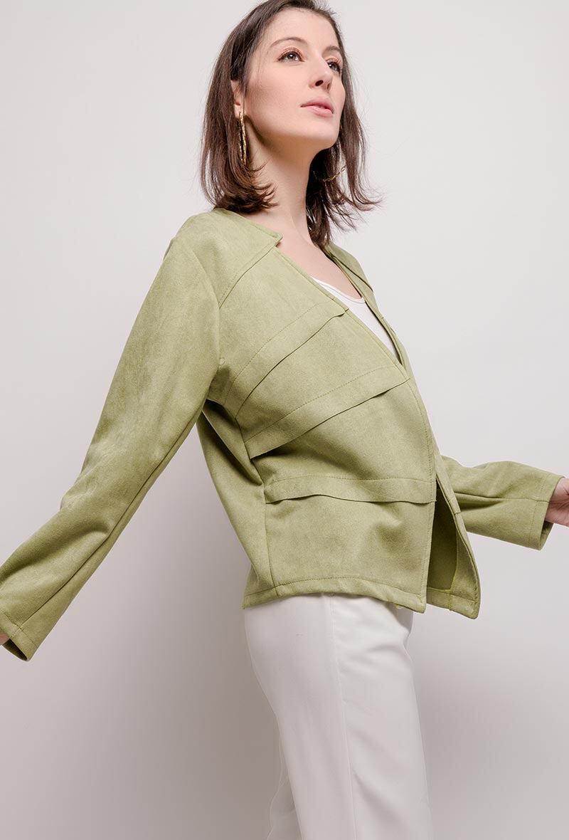 Plus Size Suede Jacket