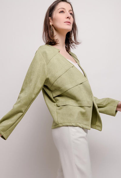 Plus Size Suede Jacket