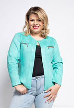 Suede jacket i Stor Storlek