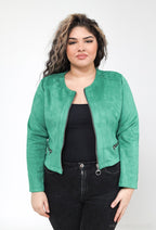 Plus Size Suede Jacket
