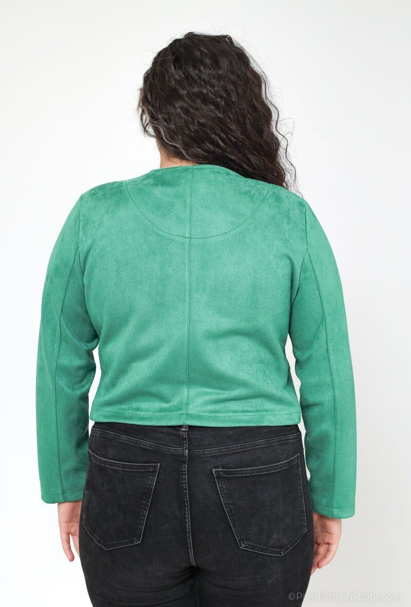 Plus Size Suede Jacket