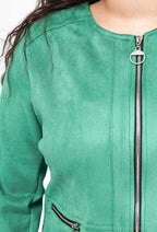 Plus Size Suede Jacket