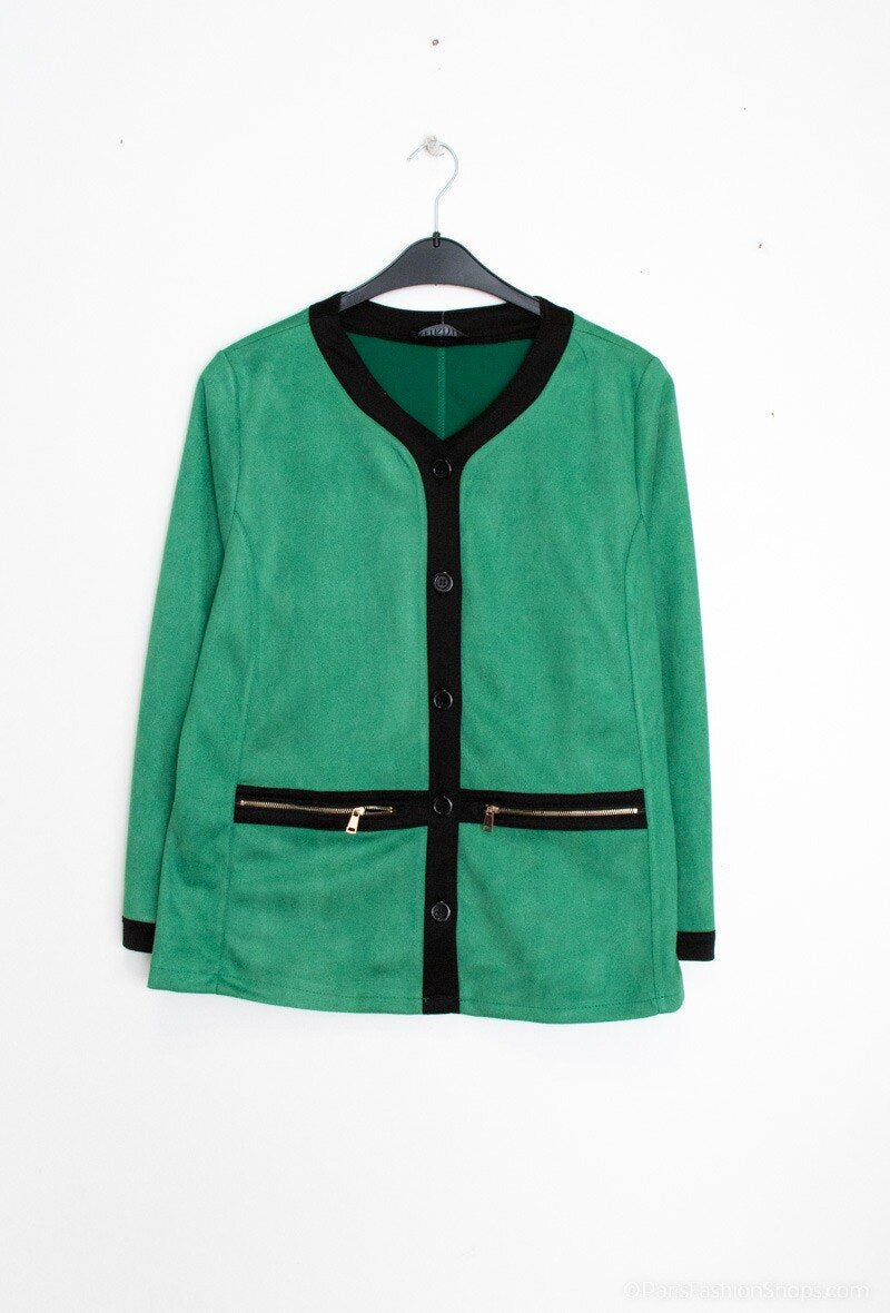 Plus Size Suede effect jacket