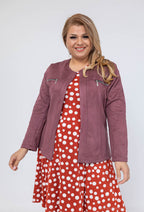 Suede jacket i Stor Storlek