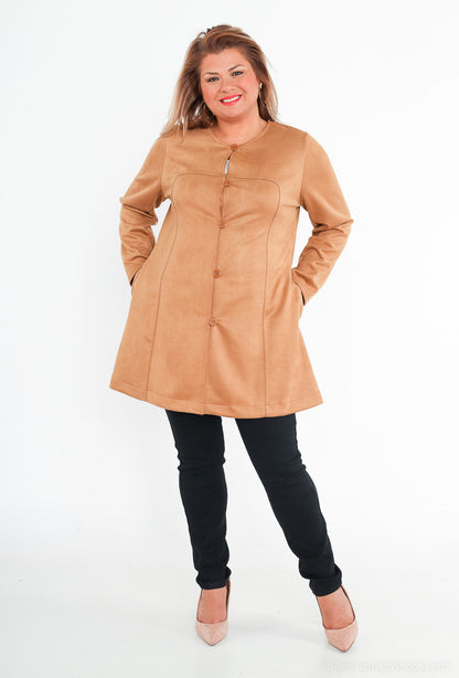 Plus Size Suede Jacket for Women