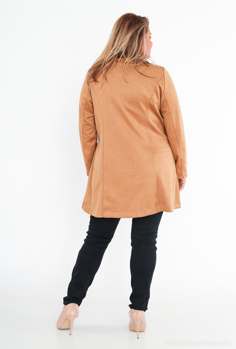 Plus Size Suede Jacket for Women