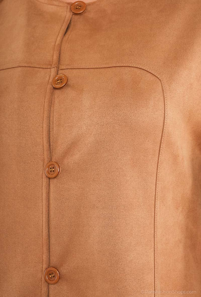 Plus Size Suede Jacket for Women