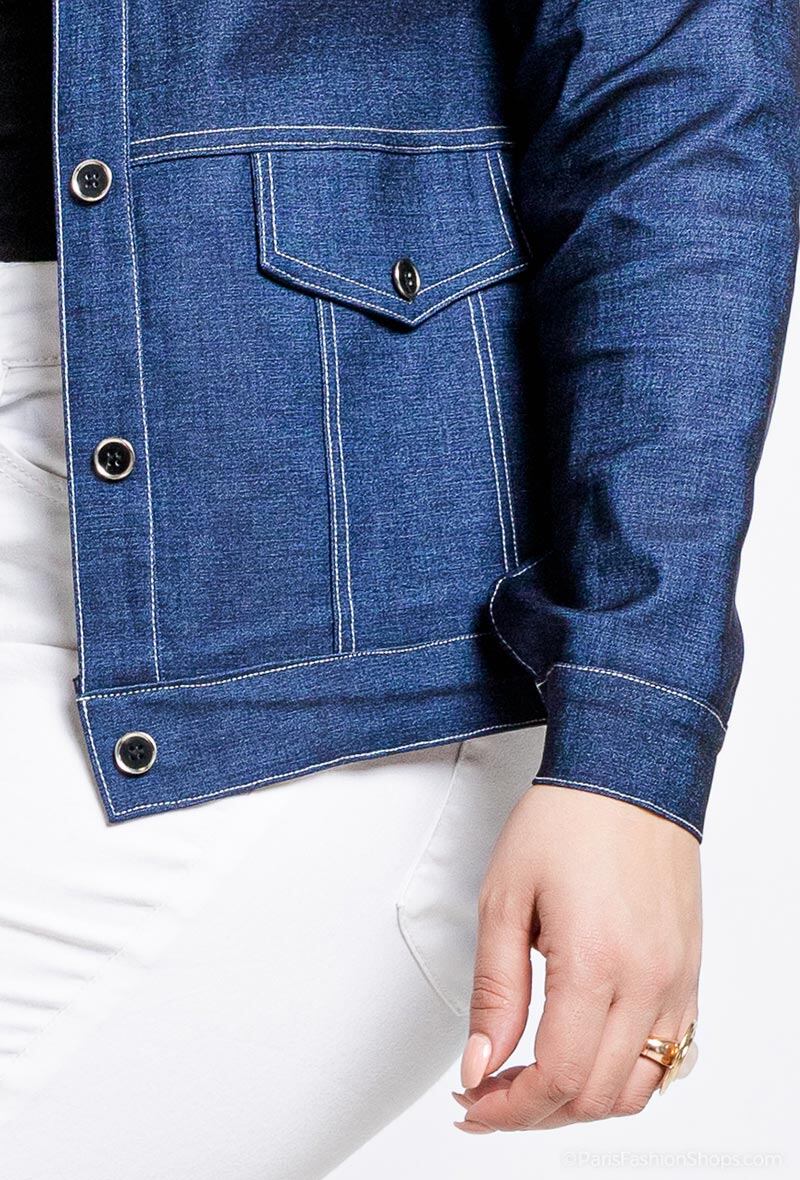 Plus Size Bicolor Stretch Jacket