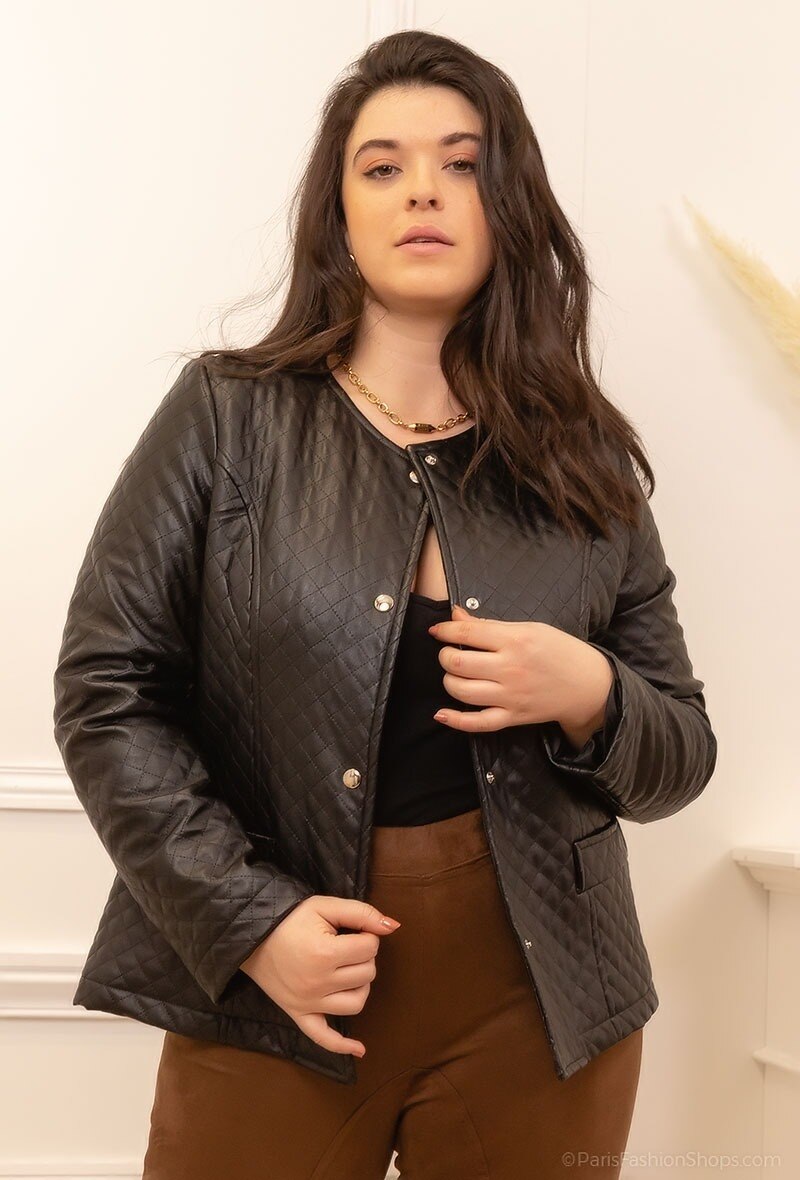 Plus Size Fuskpälsjacka