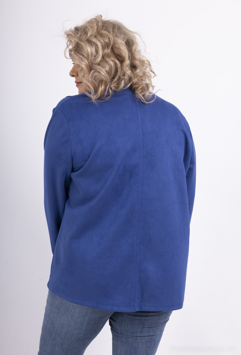 Plus Size Knäppt Mockajacka