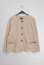 Plus Size Suede effect jacket with pocket zip