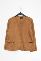 Plus Size Suede effect jacket with pocket zip