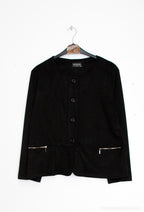 Plus Size Suede effect jacket with pocket zip