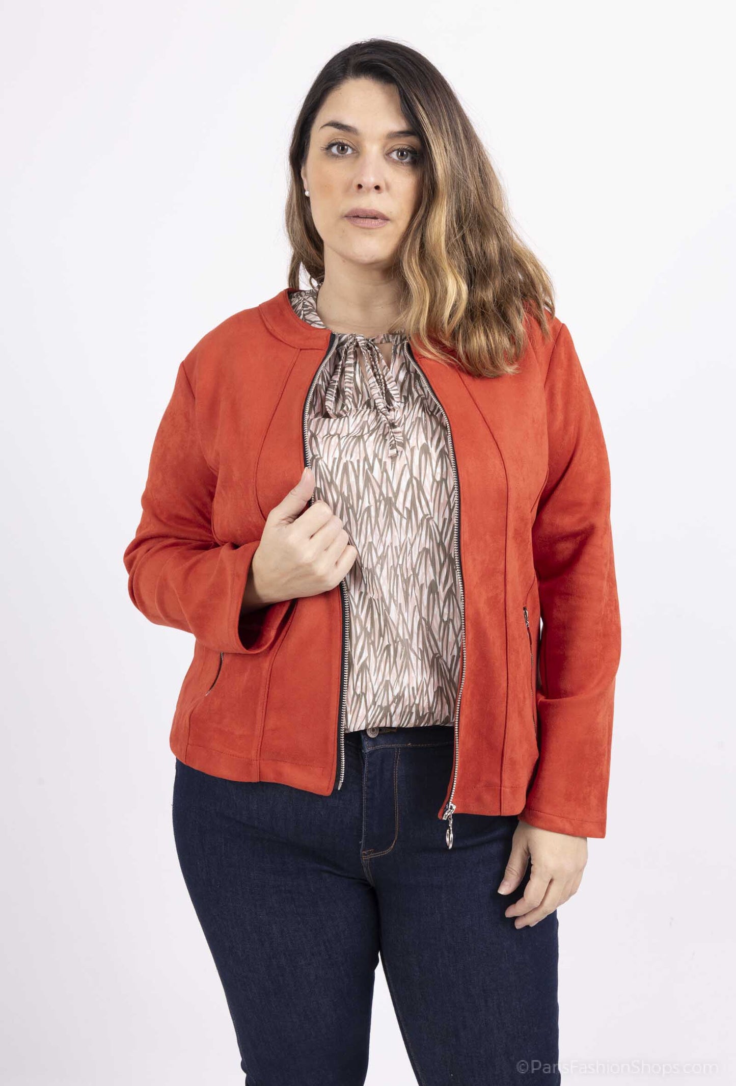 Plus Size Suede jacket