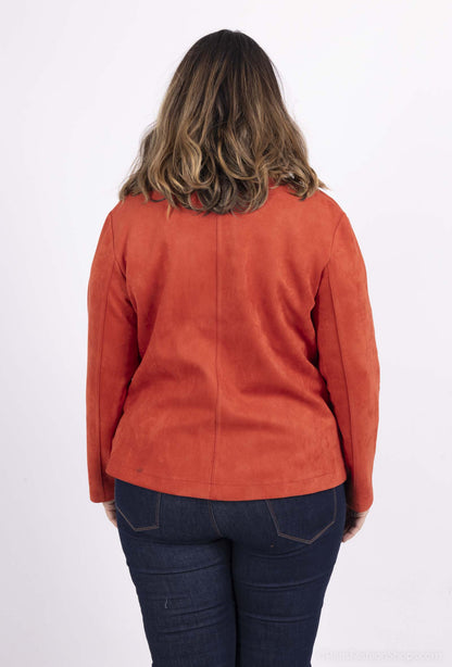 Plus Size Suede Jacket för Kvinnor