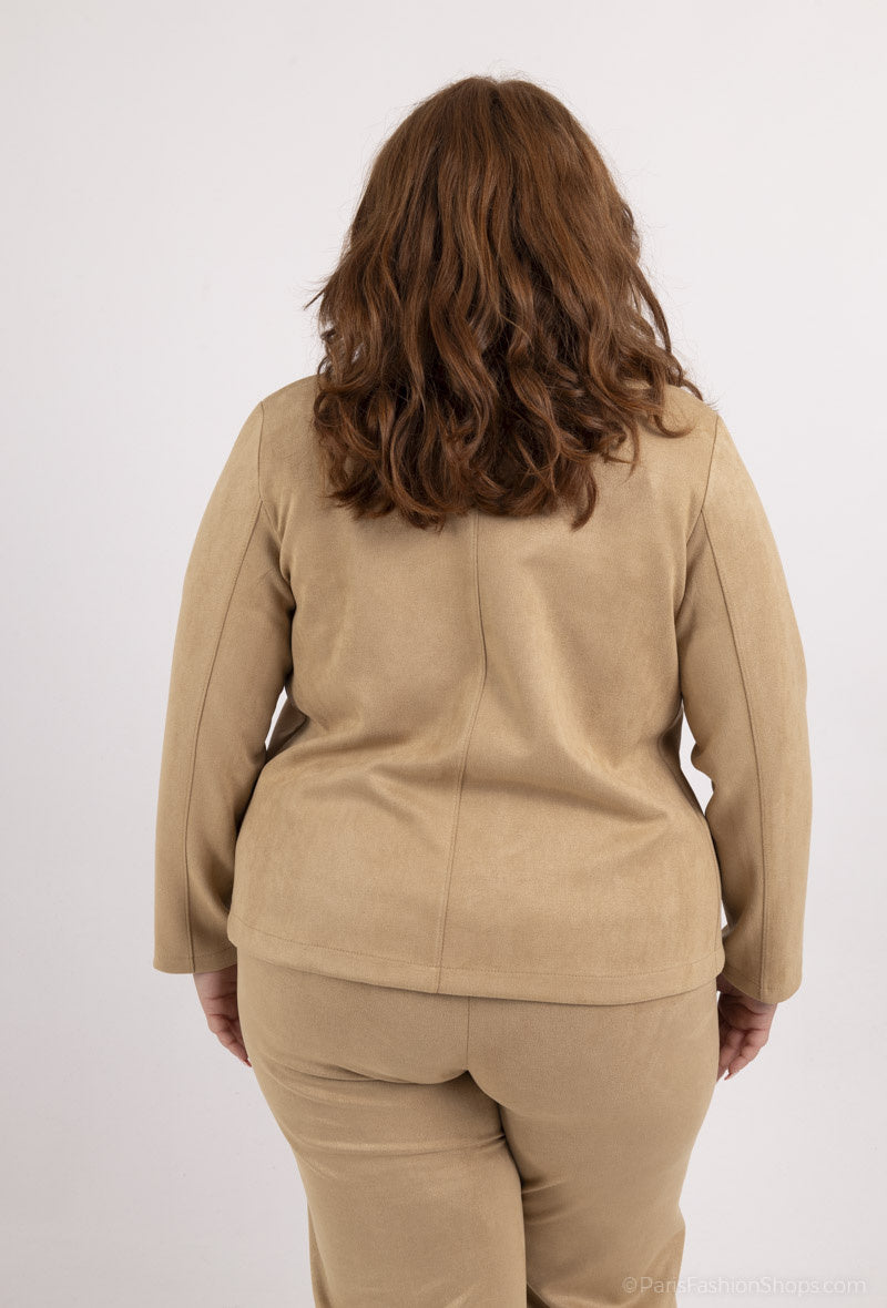 Plus Size Suede Jacket för Kvinnor