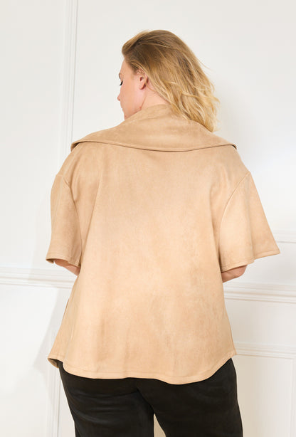 Plus Size Suede Jacket