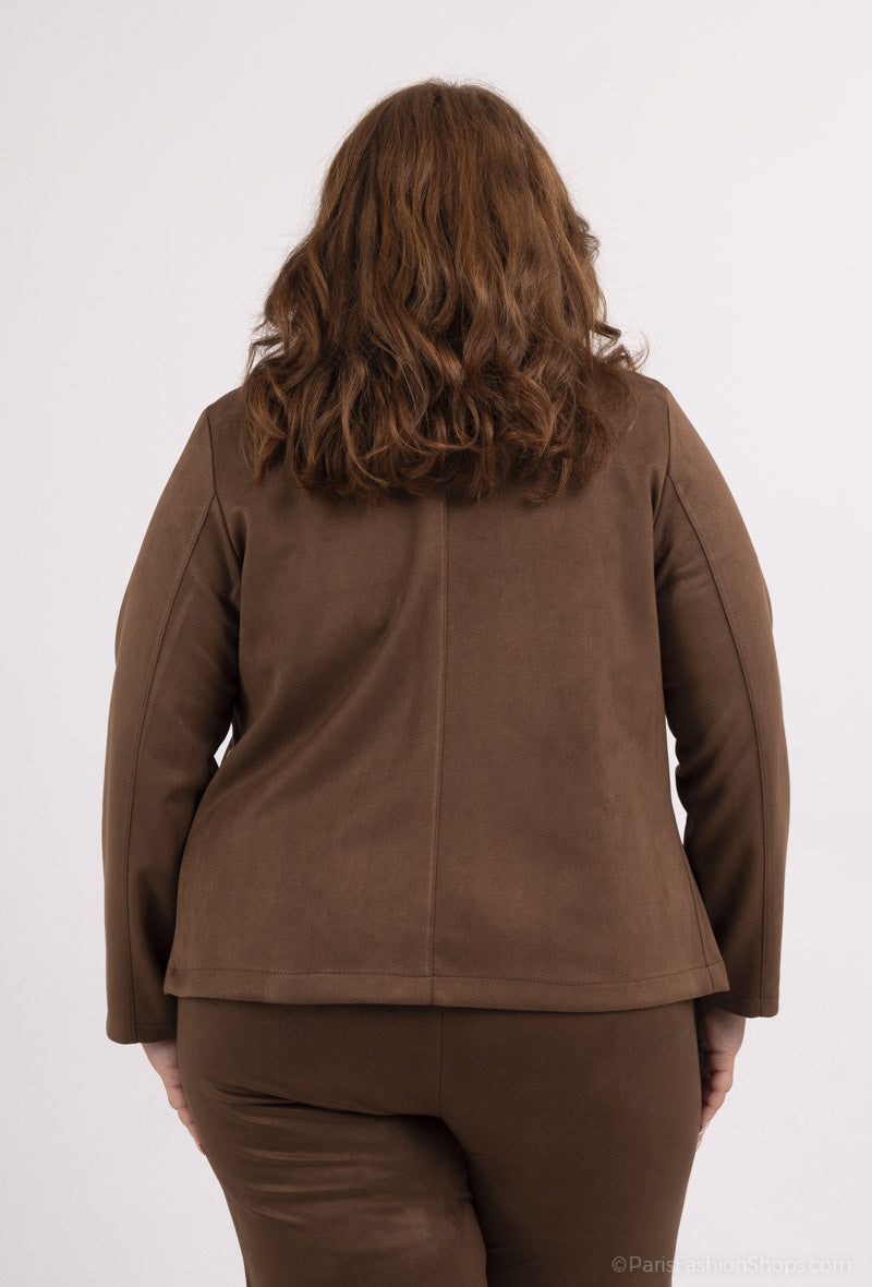Plus Size Suede Jacket för Kvinnor