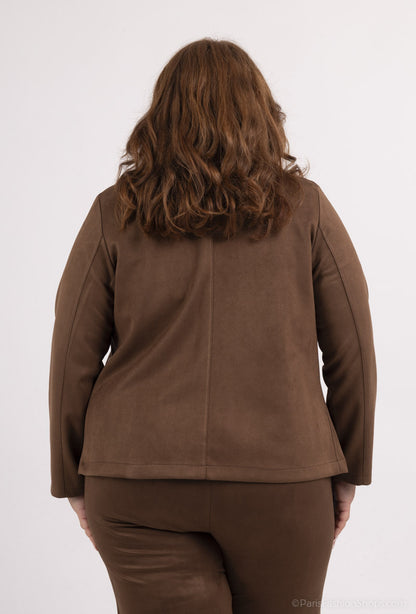 Plus Size Suede Jacket för Kvinnor