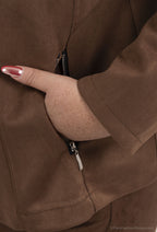 Suede jacket i Stor Storlek