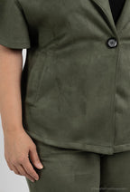 Elegant Plus Size Suede Jacket