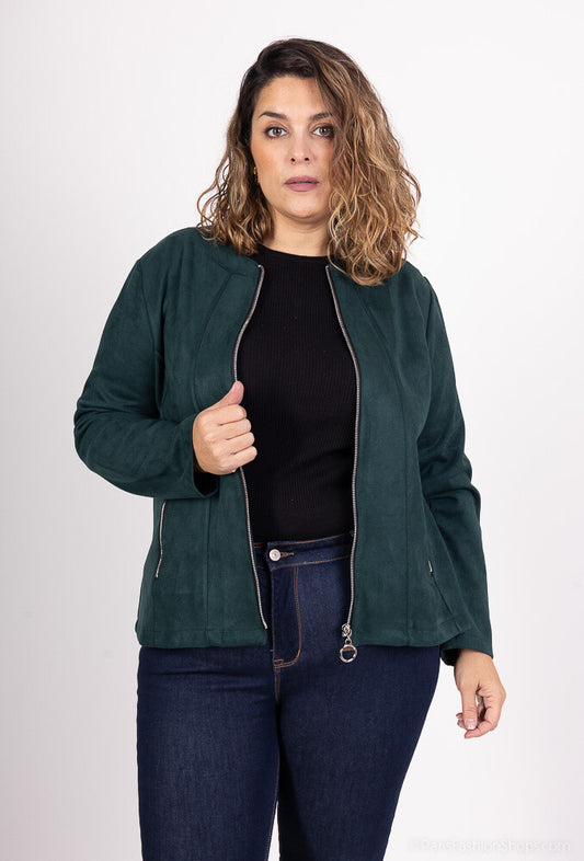 Plus Size Suede Jacket för Kvinnor