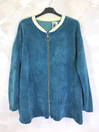 Plus Size Velvet jacket with zipper and pockets