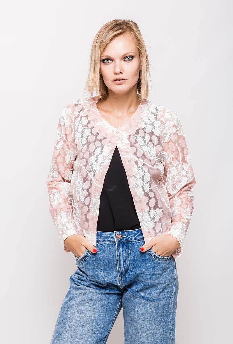 Plus Size Blommig Jacka