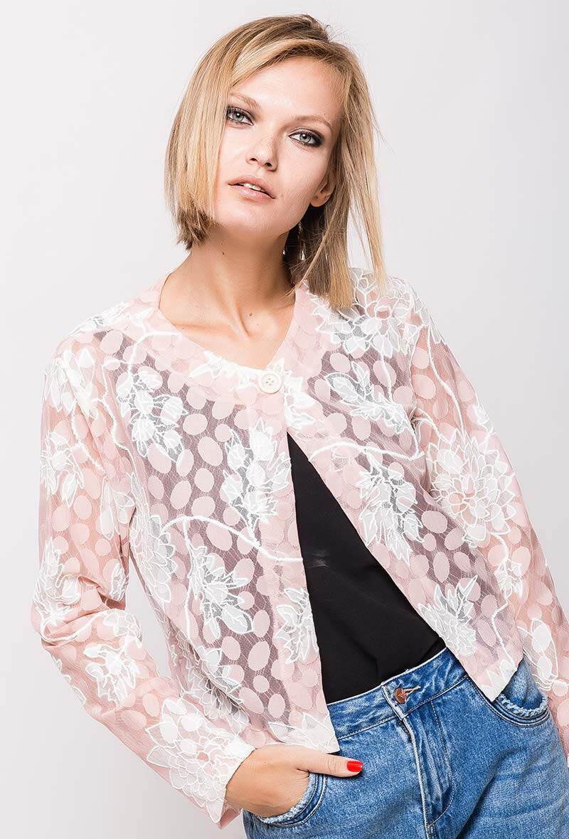 Plus Size Blommig Jacka
