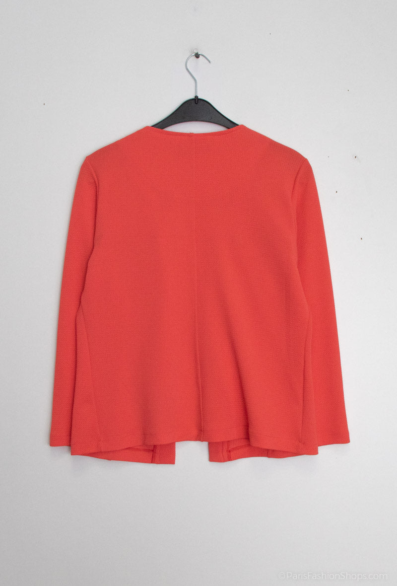 Stretch Suede Jacket med Bröstdragkedja i Stor Storlek